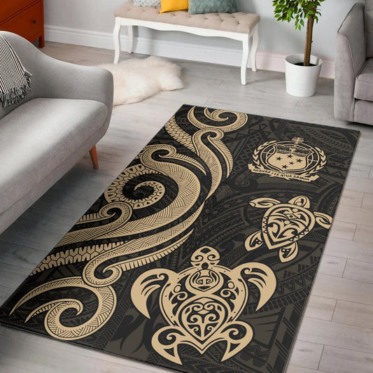 Samoa Area Rug Gold Tentacle Turtle