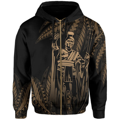 Hawaii King Polynesian Hoodie (Zip up) Durk Style Gold AH