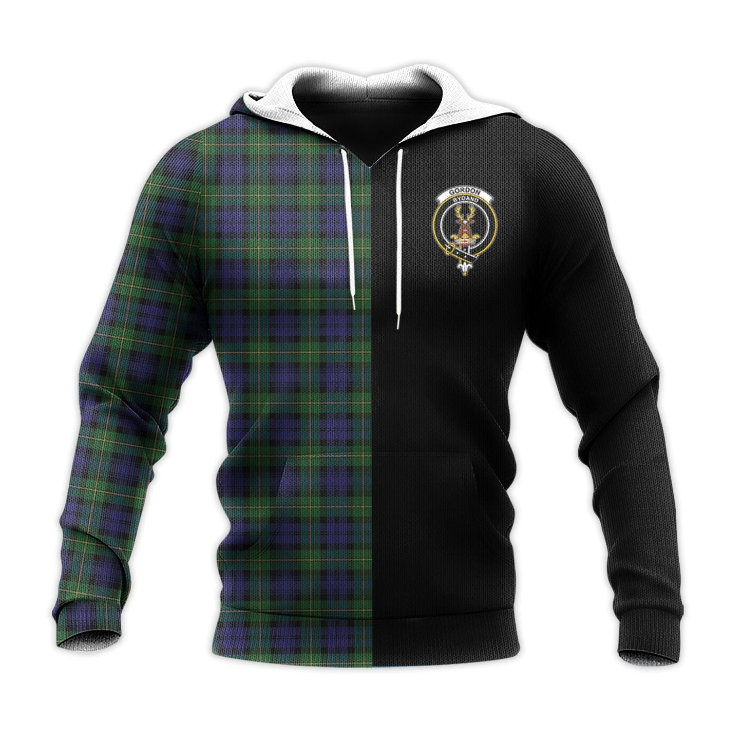 Printivon Gordon Tartan Personalize Half Hoodie