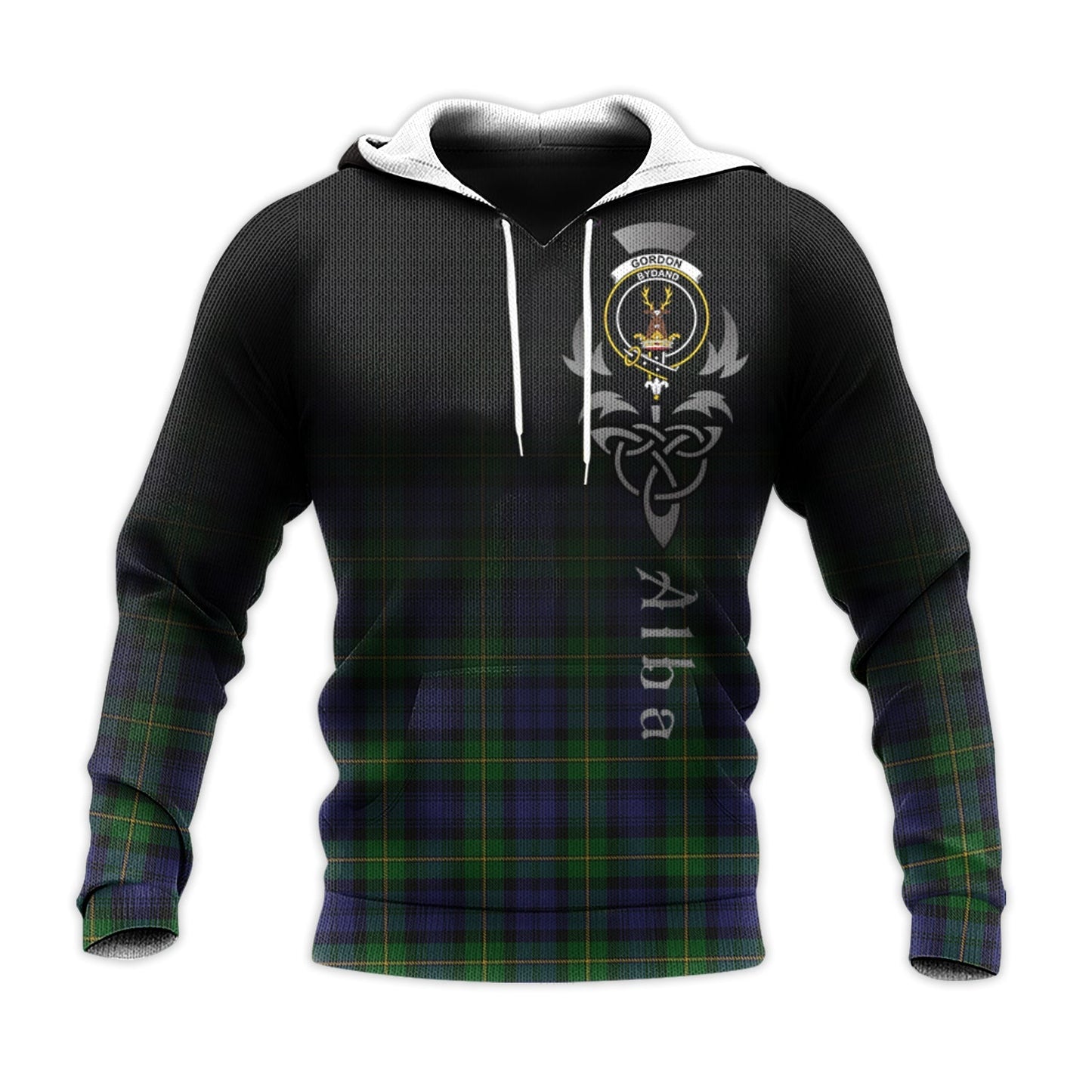 Printivon Gordon Tartan Crest Alba Celtic Hoodie