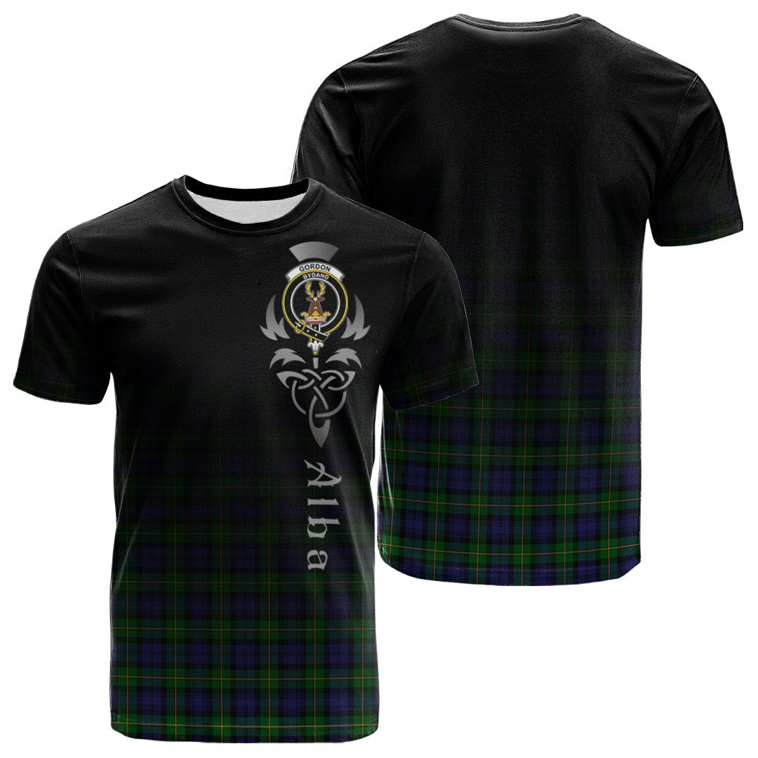 Printivon Gordon Tartan Crest Alba Celtic T Shirt