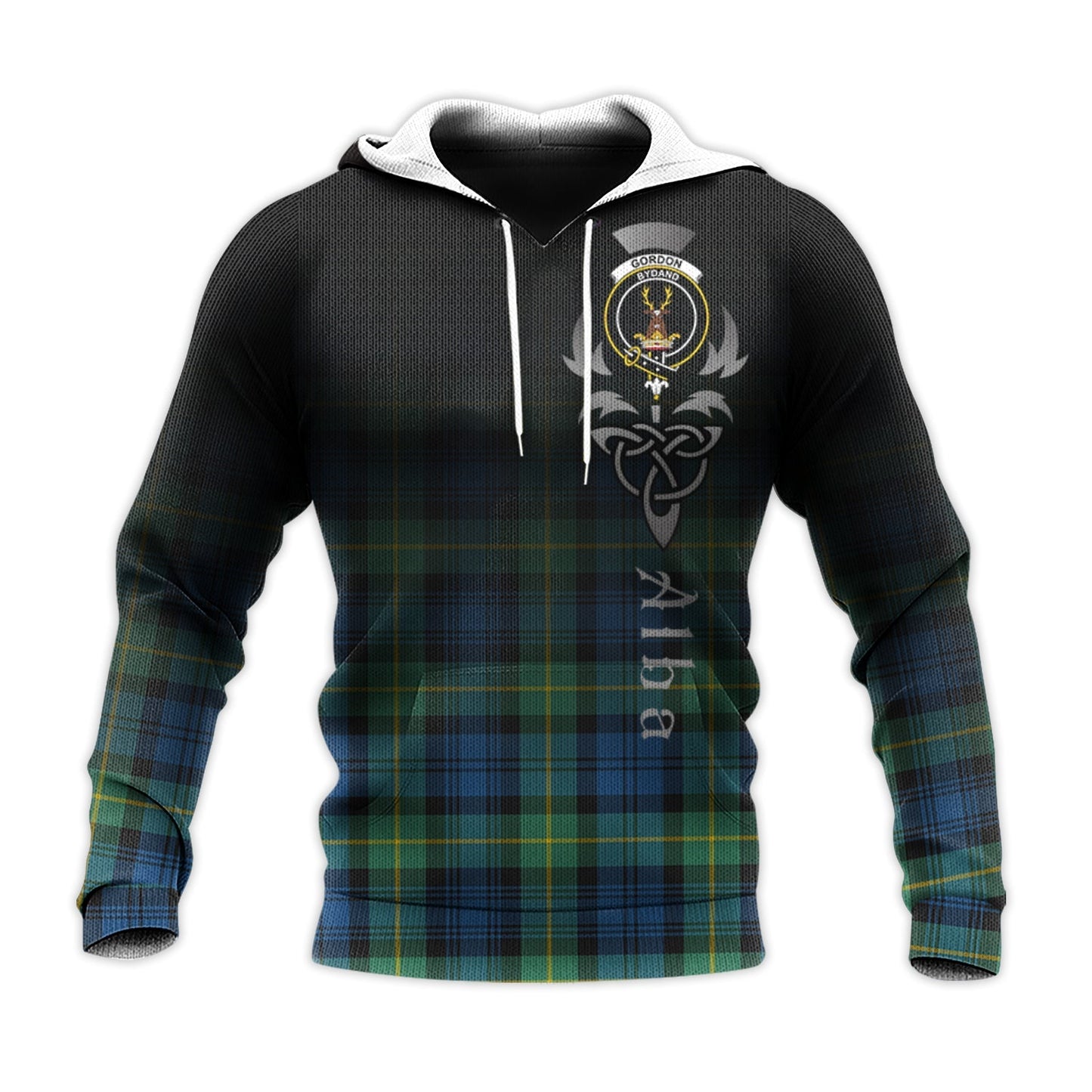 Printivon Gordon Ancient Tartan Crest Alba Celtic Hoodie
