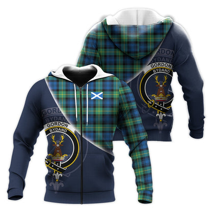 Printivon Gordon Ancient Tartan Scottish Crest Hoodie
