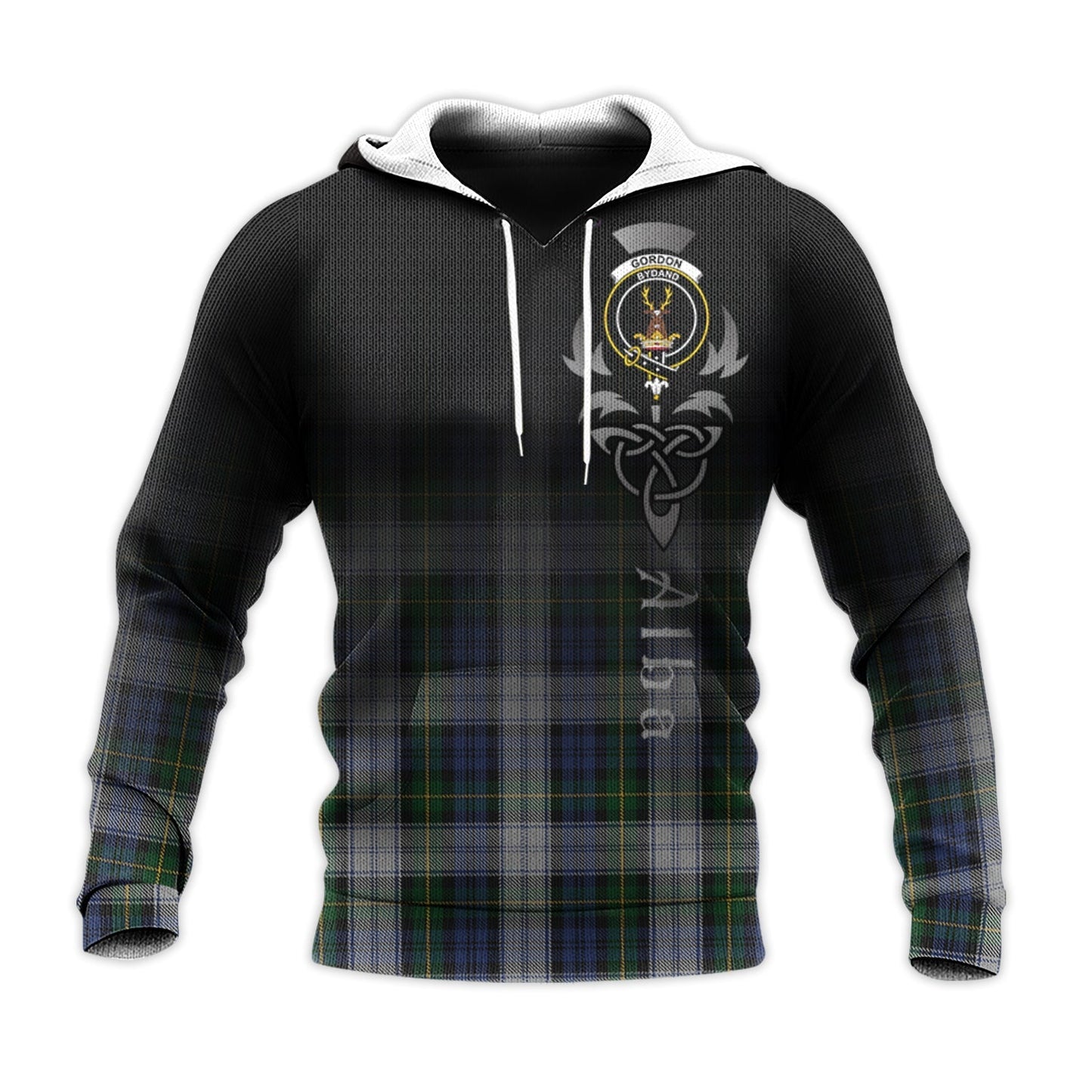 Printivon Gordon Dress Tartan Crest Alba Celtic Hoodie