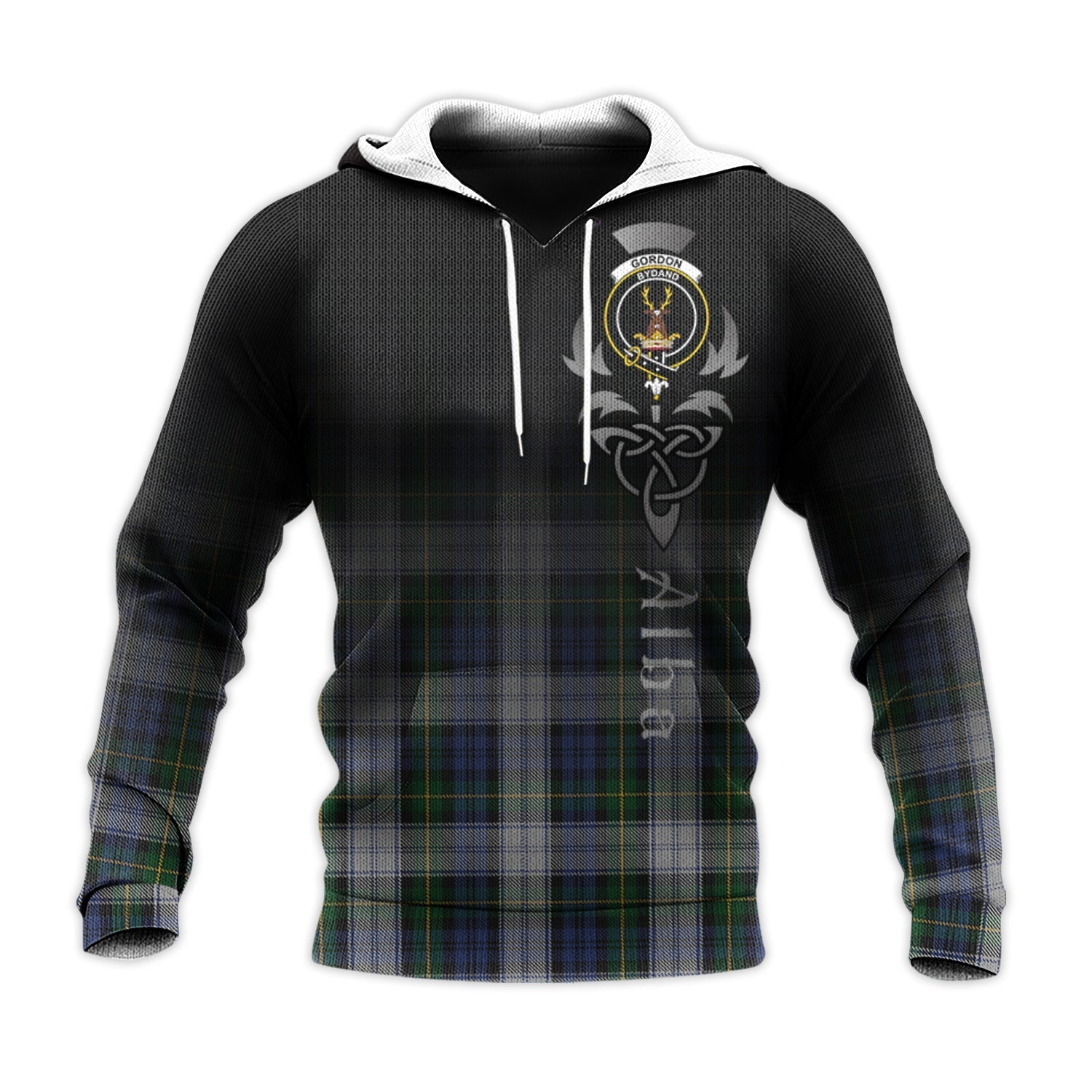 Printivon Gordon Dress Tartan Crest Alba Celtic Hoodie