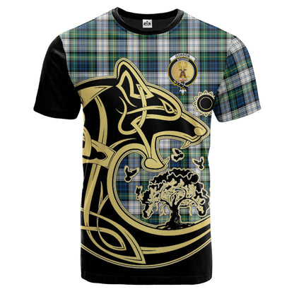 Printivon Gordon Dress Ancient Crest Celtic Wolf Tartan T Shirt Custom Your Text