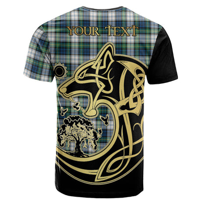 Printivon Gordon Dress Ancient Crest Celtic Wolf Tartan T Shirt Custom Your Text