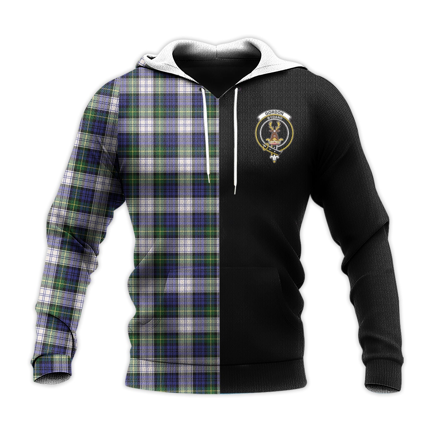 Printivon Gordon Dress Modern Tartan Personalize Half Hoodie