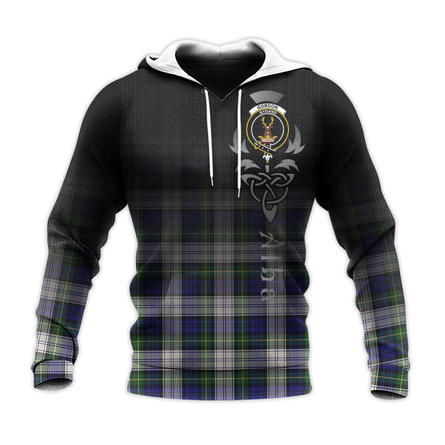 Printivon Gordon Dress Modern Tartan Crest Alba Celtic Hoodie