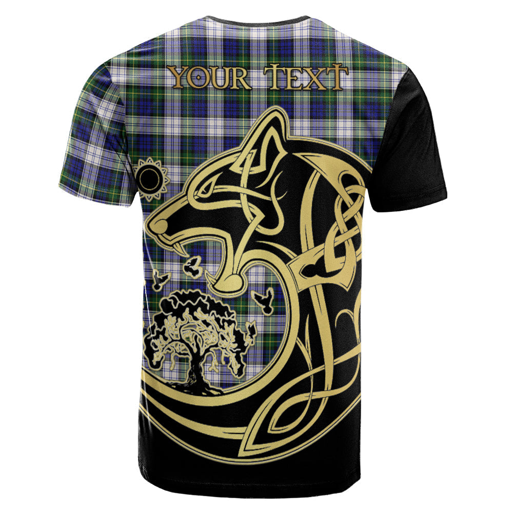 Printivon Gordon Dress Modern Crest Celtic Wolf Tartan T Shirt Custom Your Text