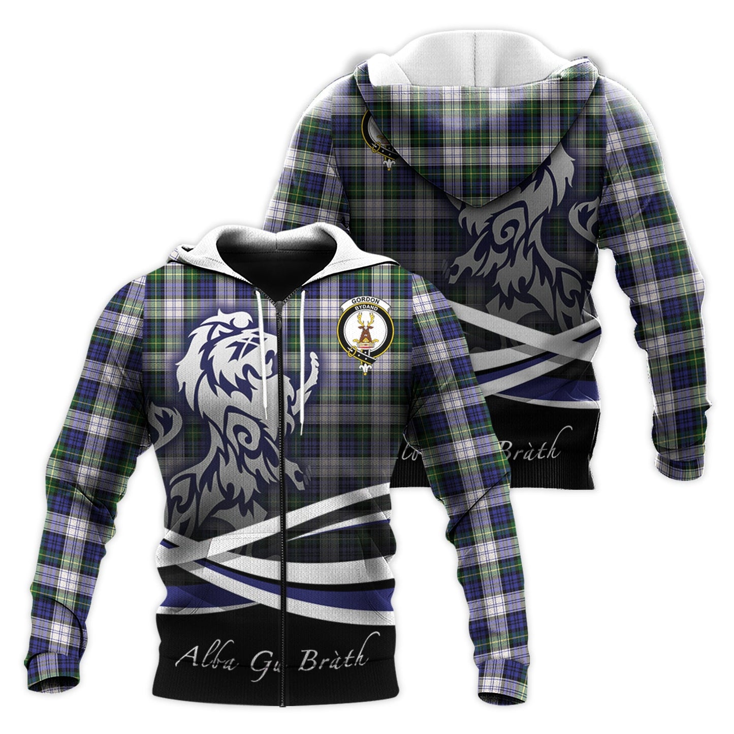 Printivon Gordon Dress Modern Tartan Scottish Lion Hoodie