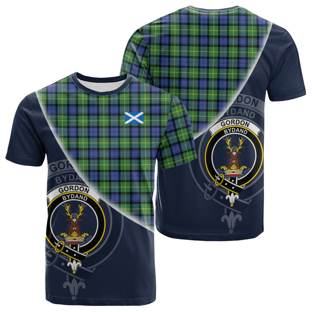 Printivon Gordon Old Ancient Tartan Scottish Crest T Shirt