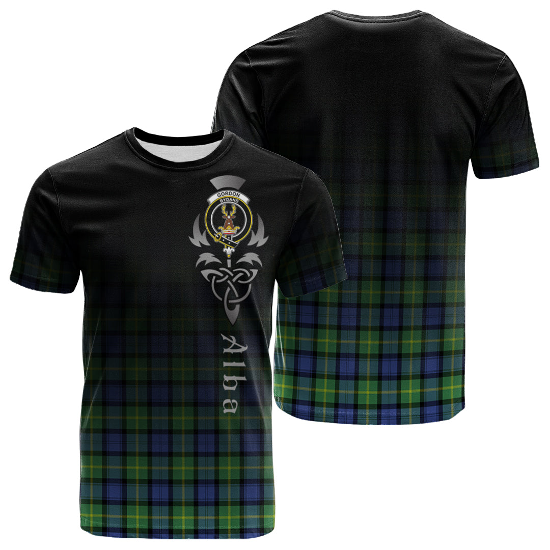 Printivon Gordon Old Ancient Tartan Crest Alba Celtic T Shirt