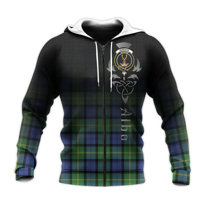 Printivon Gordon Old Ancient Tartan Crest Alba Celtic Hoodie
