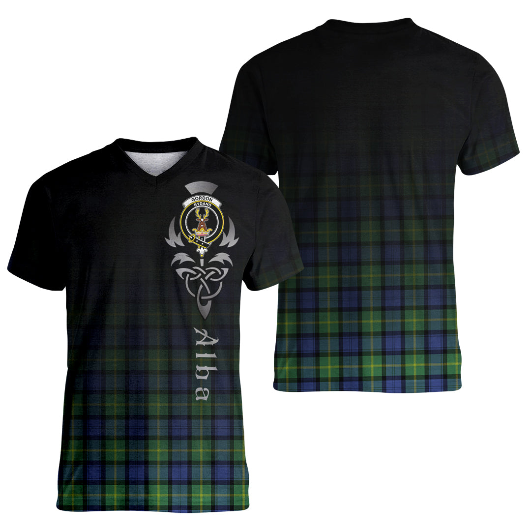 Printivon Gordon Old Ancient Tartan Crest Alba Celtic T Shirt