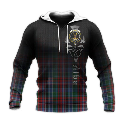 Printivon Gordon Red Tartan Crest Alba Celtic Hoodie