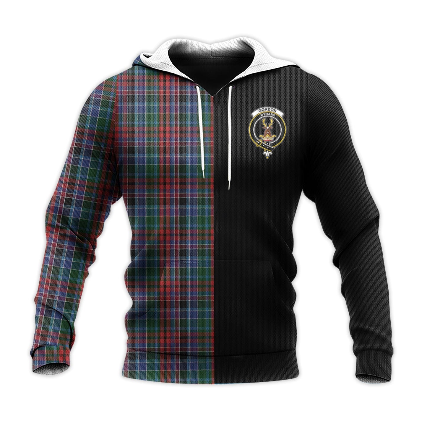 Printivon Gordon Red Tartan Personalize Half Hoodie