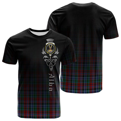 Printivon Gordon Red Tartan Crest Alba Celtic T Shirt