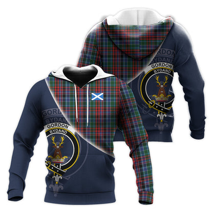 Printivon Gordon Red Tartan Scottish Crest Hoodie