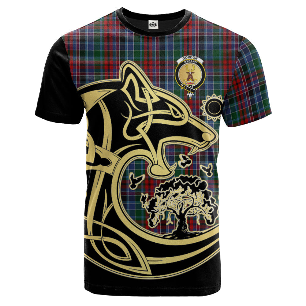 Printivon Gordon Red Crest Celtic Wolf Tartan T Shirt Custom Your Text
