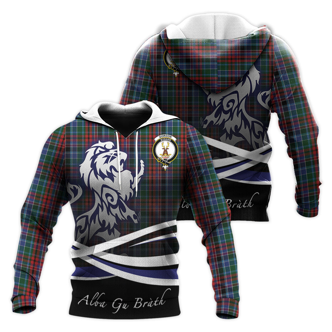 Printivon Gordon Red Tartan Scottish Lion Hoodie