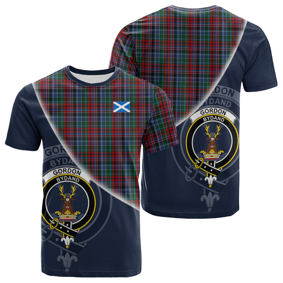 Printivon Gordon Red Tartan Scottish Crest T Shirt