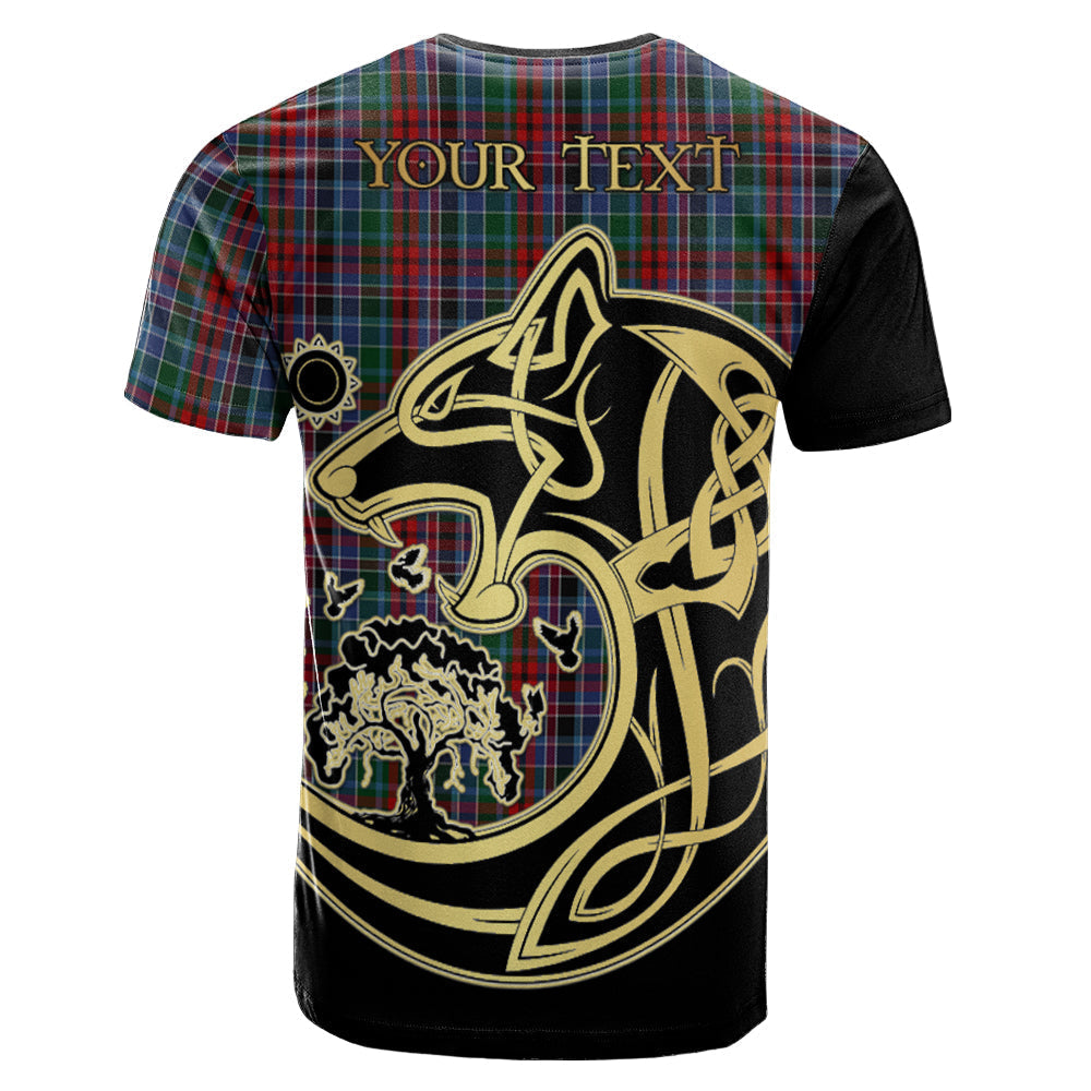 Printivon Gordon Red Crest Celtic Wolf Tartan T Shirt Custom Your Text