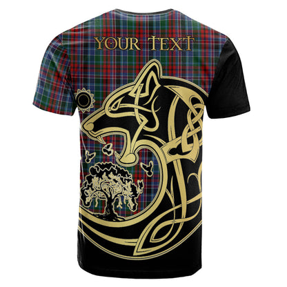 Printivon Gordon Red Crest Celtic Wolf Tartan T Shirt Custom Your Text