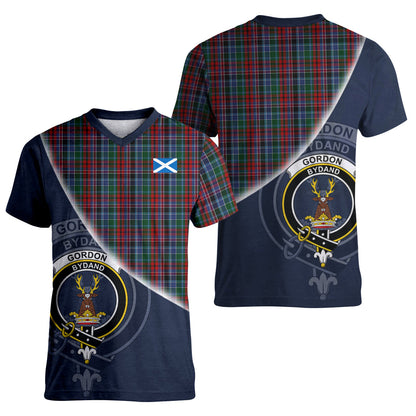 Printivon Gordon Red Tartan Scottish Crest T Shirt