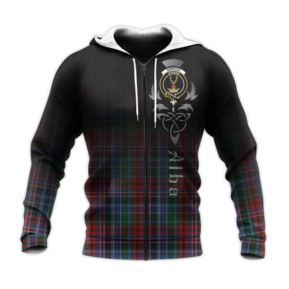 Printivon Gordon Red Tartan Crest Alba Celtic Hoodie