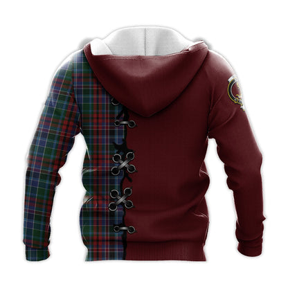 Printivon Gordon Red Tartan Hoodie Lion Rampant And Celtic Thistle Style