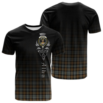 Printivon Gordon Weathered Tartan Crest Alba Celtic T Shirt