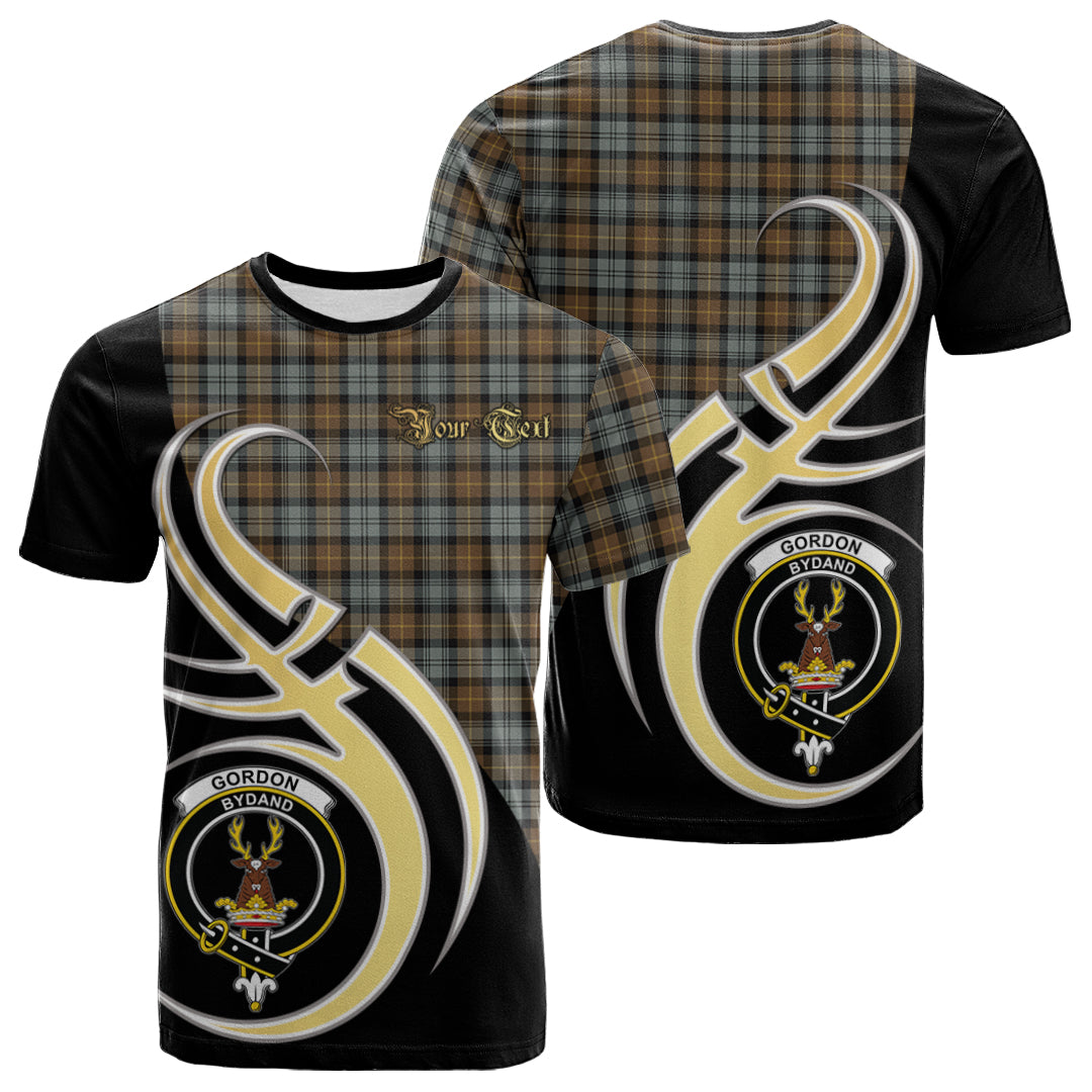 Printivon Gordon Weathered Tartan Crest Believe In Me T Shirt