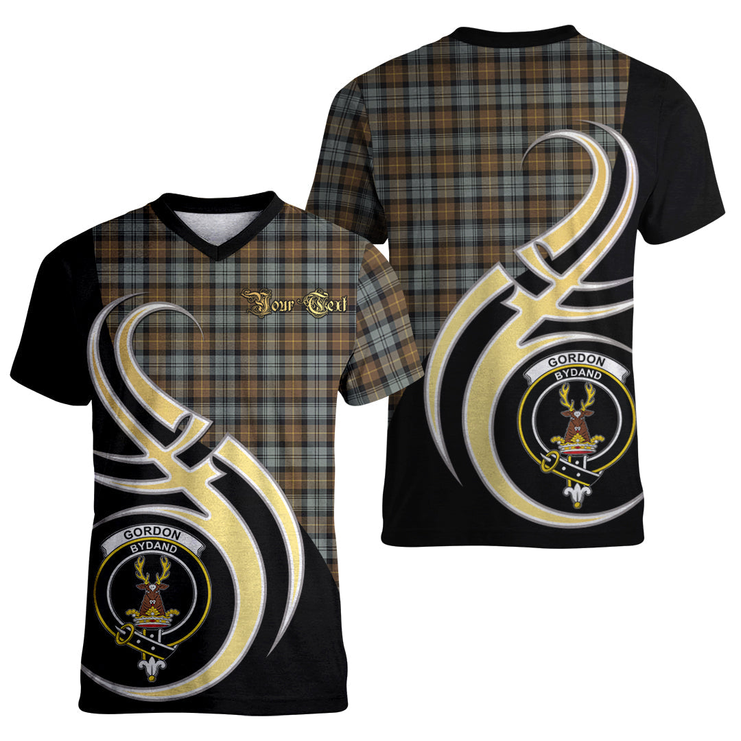 Printivon Gordon Weathered Tartan Crest Believe In Me T Shirt