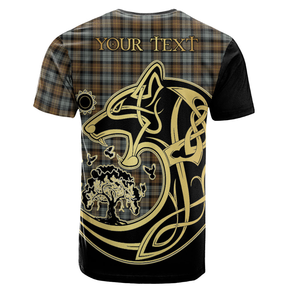 Printivon Gordon Weathered Crest Celtic Wolf Tartan T Shirt Custom Your Text