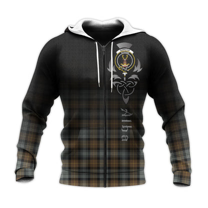 Printivon Gordon Weathered Tartan Crest Alba Celtic Hoodie