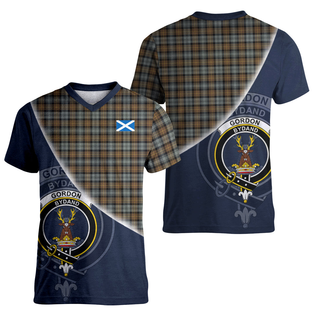 Printivon Gordon Weathered Tartan Scottish Crest T Shirt