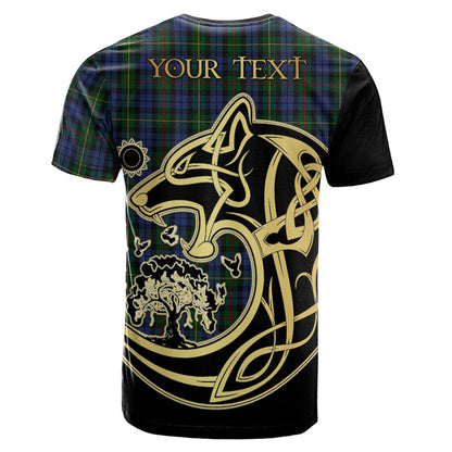 Printivon Gow Hunting Crest Celtic Wolf Tartan T Shirt Custom Your Text