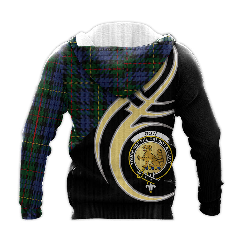 Printivon Gow Hunting Clan Believe In Me Crest Tartan Knitted Hoodie Custom Your Text