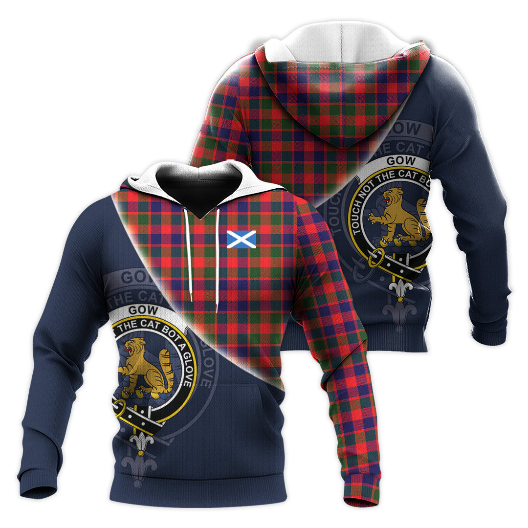 Printivon Gow Modern Tartan Scottish Crest Hoodie