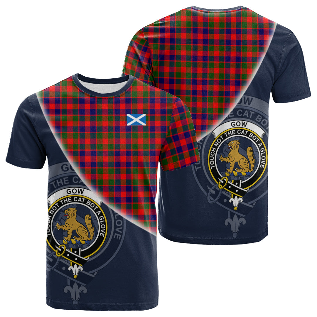 Printivon Gow Modern Tartan Scottish Crest T Shirt