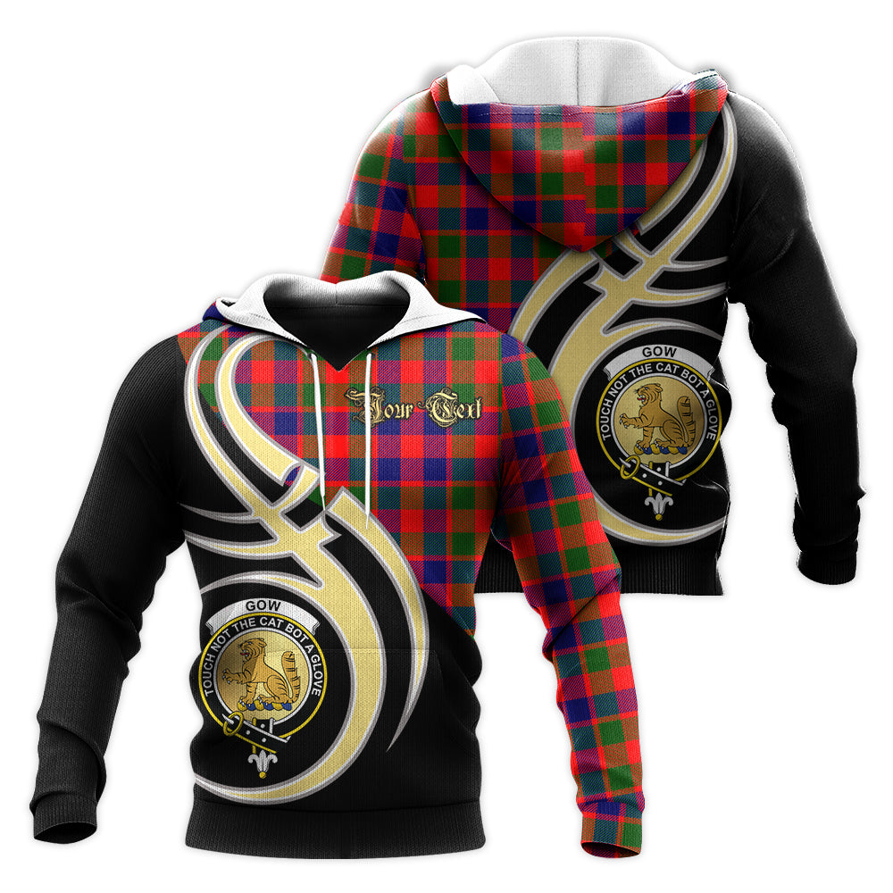 Printivon Gow Modern Clan Believe In Me Crest Tartan Knitted Hoodie Custom Your Text