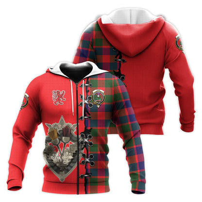 Printivon Gow Of Skeoch Tartan Hoodie Lion Rampant And Celtic Thistle Style