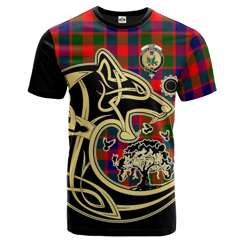 Printivon Gow of Skeoch Crest Celtic Wolf Tartan T Shirt Custom Your Text