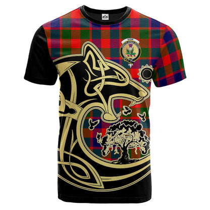 Printivon Gow of Skeoch Crest Celtic Wolf Tartan T Shirt Custom Your Text