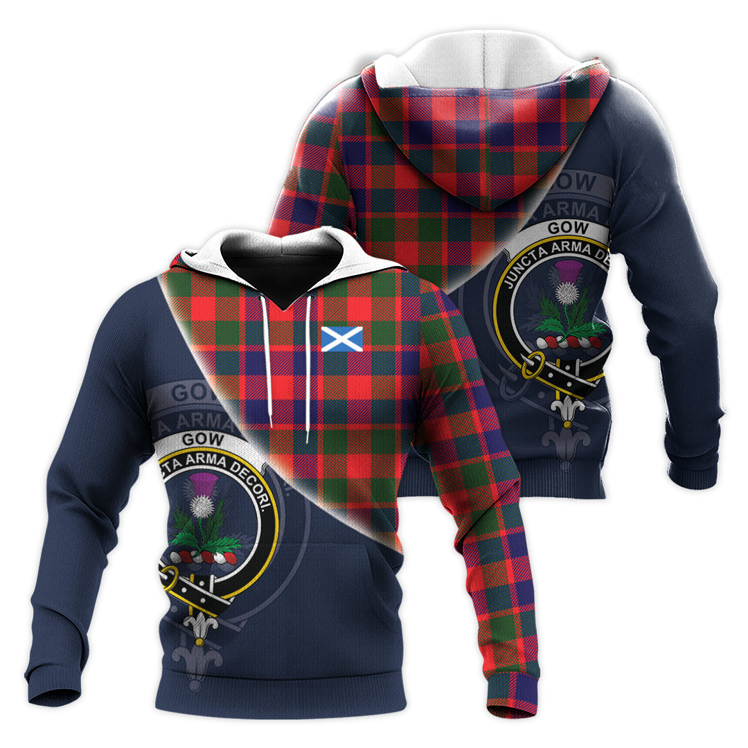 Printivon Gow Of Skeoch Tartan Scottish Crest Hoodie