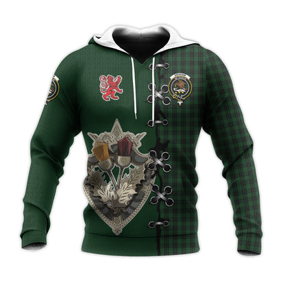 Printivon Graham Tartan Hoodie Lion Rampant And Celtic Thistle Style