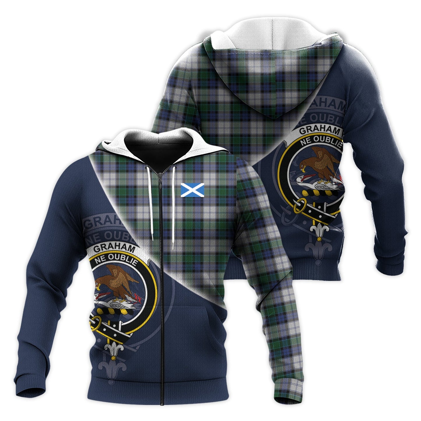 Printivon Graham Dress Tartan Scottish Crest Hoodie
