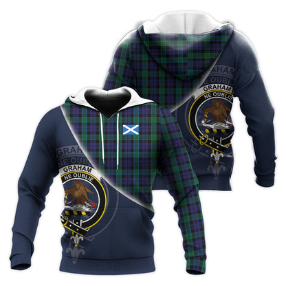 Printivon Graham Of Menteith Tartan Scottish Crest Hoodie