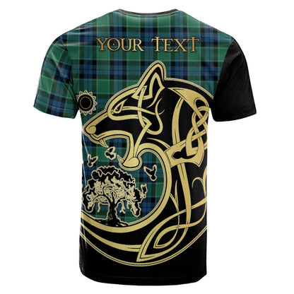 Printivon Graham of Menteith Ancient Crest Celtic Wolf Tartan T Shirt Custom Your Text